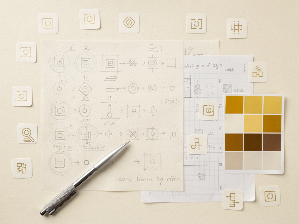 design d'icônes personnalisées,créer icônes UI,iconographie cohérente,style d'icônes,SVG icônes,système d'icônes design - illustration 2